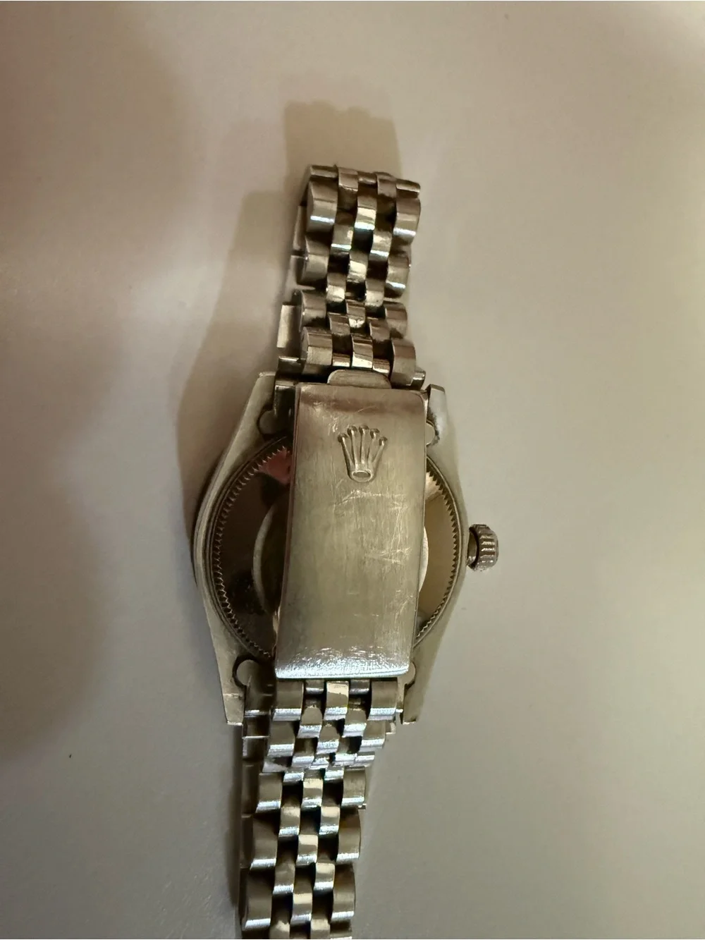 Rolex Silver-tone Diamond Bezel Watch with Gray Dial